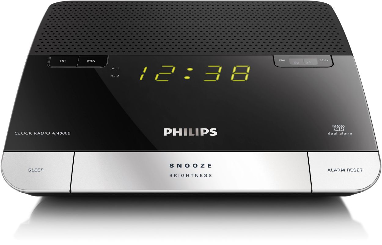 Radio Despertador PHILIPS con Puerto de Carga USB, Radio FM Philips