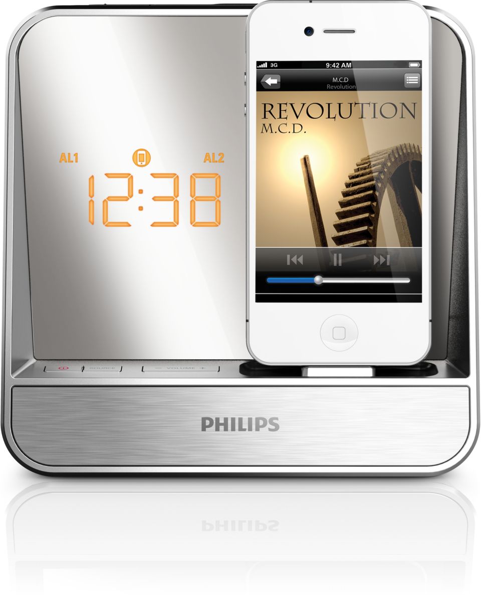 Station Philips DS1400 Radio-Réveil iPhone 5 iPod Touch 5G iPod nano 7G