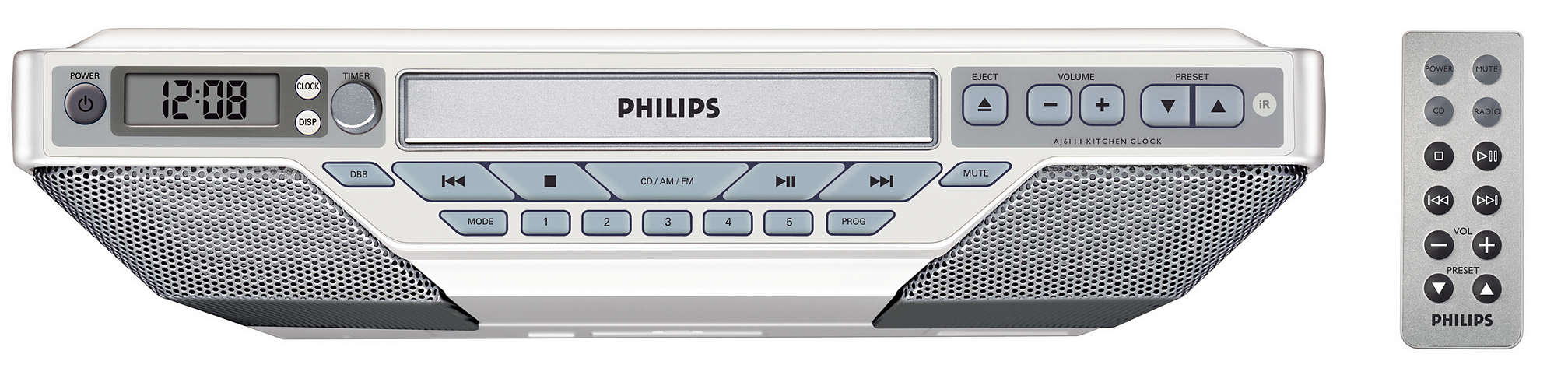 Kitchen Clock Radio AJ6111/37 | Philips Slim design, fits anywhere