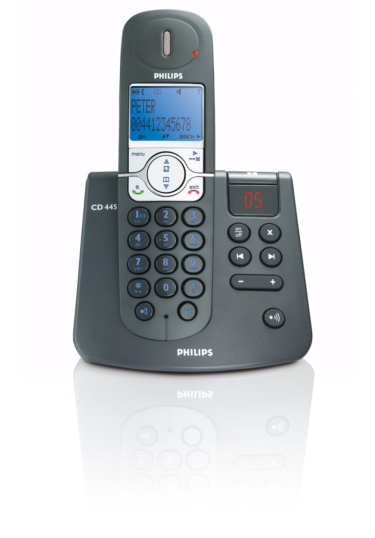 Spécifications de Téléphone sans fil avec répondeur CD4451B/37 Philips