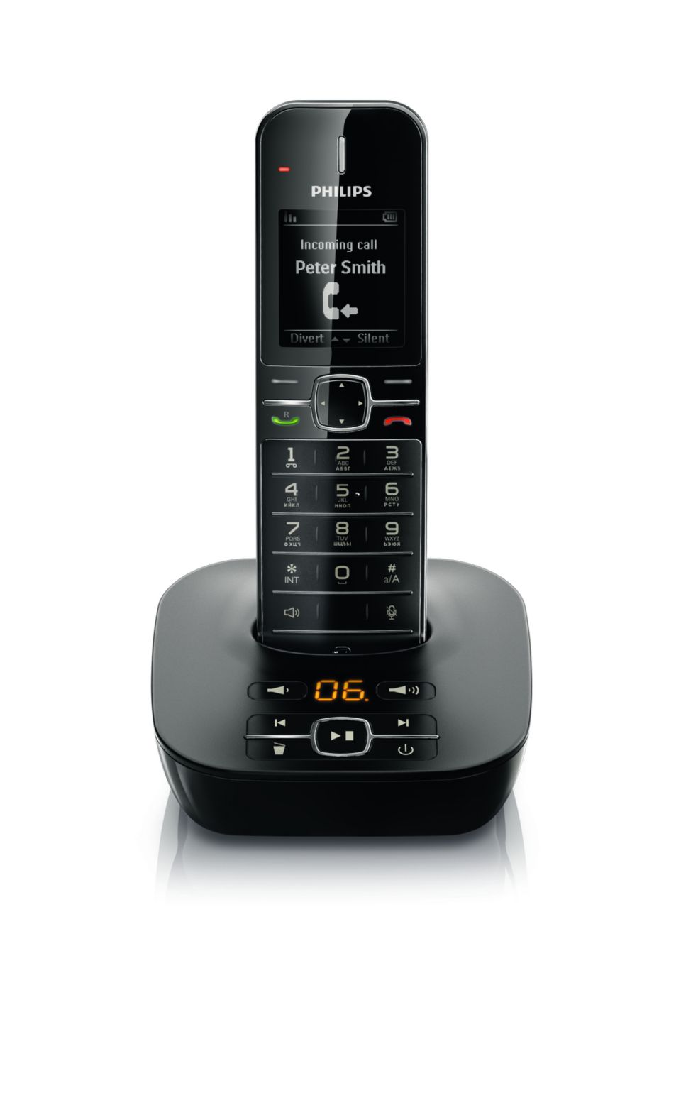Téléphone Fixe Sans Fil Philips Série 4000 M4502B/34 Noir - Design Élégant Et Pratique