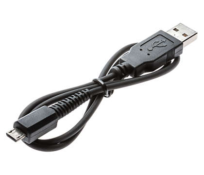 Un cable USB para cargar el dispositivo