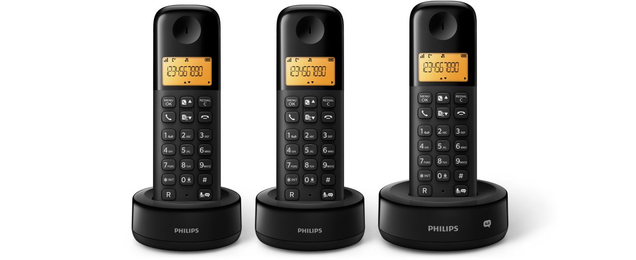 Philips D1353WG - Trio téléphone fixe sans fil, avec répondeur