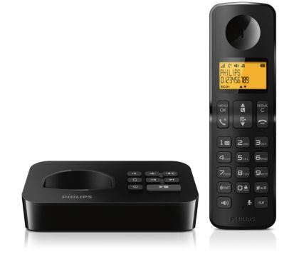 Philips D2152WP/FR Téléphone fixe sans fil Duo 2 combinés avec