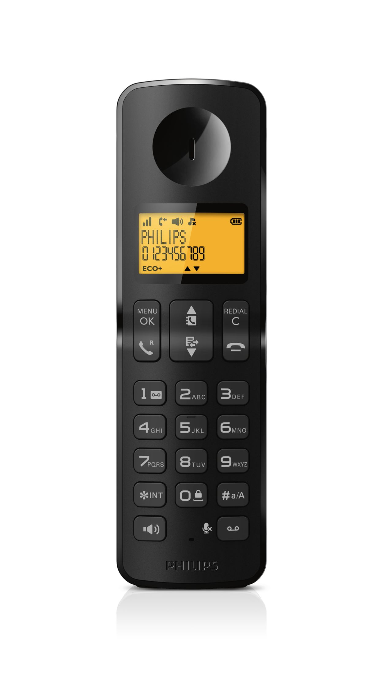 Philips D2551B / 01- Téléphone DECT sans fil avec 1 combiné avec répondeur,  50 noms / numéros et identification de l'appelant - Noir D2551B/01 -  Conforama