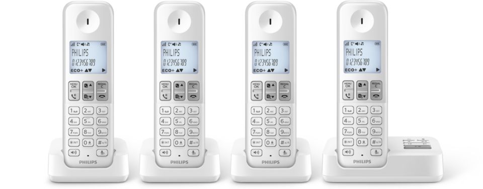 Philips D230 Quattro Téléphone Sans Fil Répondeur Blanc