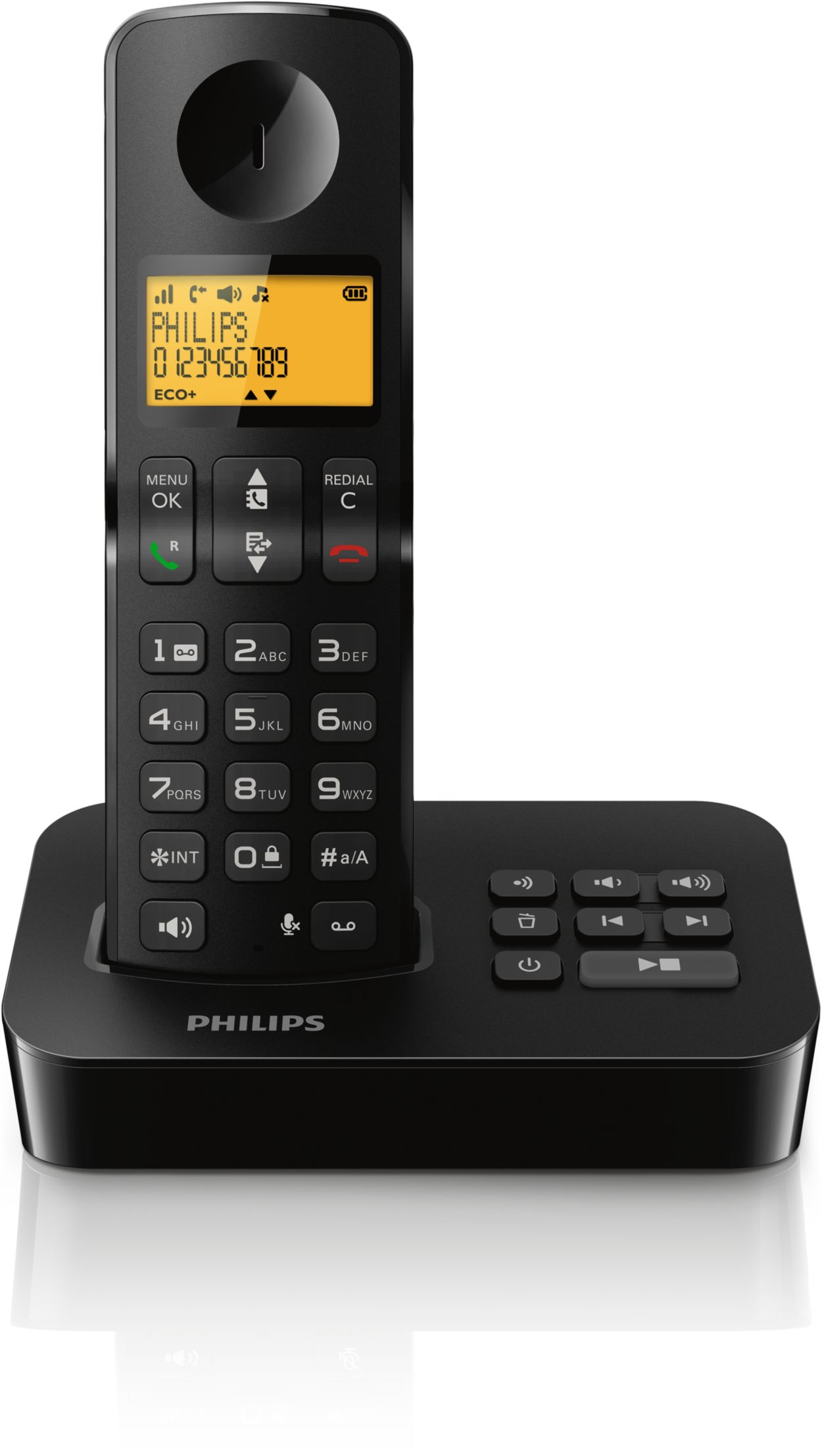Philips Luceo M6651WB/FR - Téléphone Fixe sans fil avec Répondeur