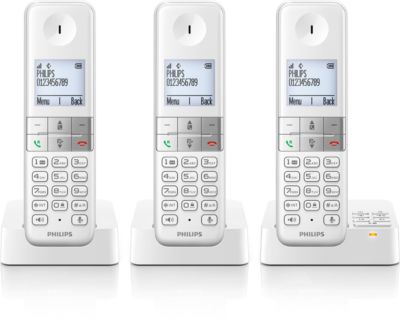 Philips D1353WG - Trio téléphone fixe sans fil, avec répondeur