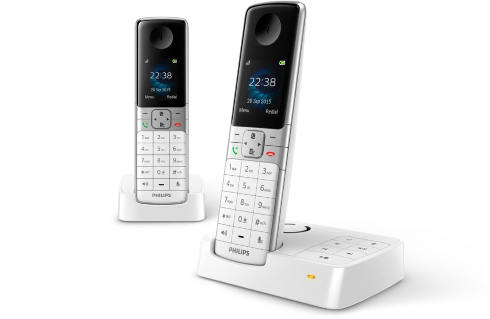 Philips D2354W/FR Téléphone fixe sans fil Philips 4 combinés avec