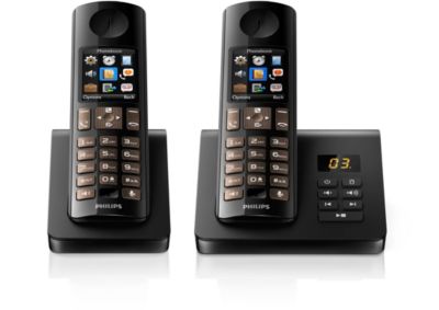 Teléfono inalámbrico | PHILIPS D2702B/12, Análogo, Negro