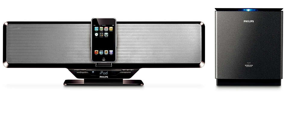 Enjoy iPod music out loud with wireless subwoofer