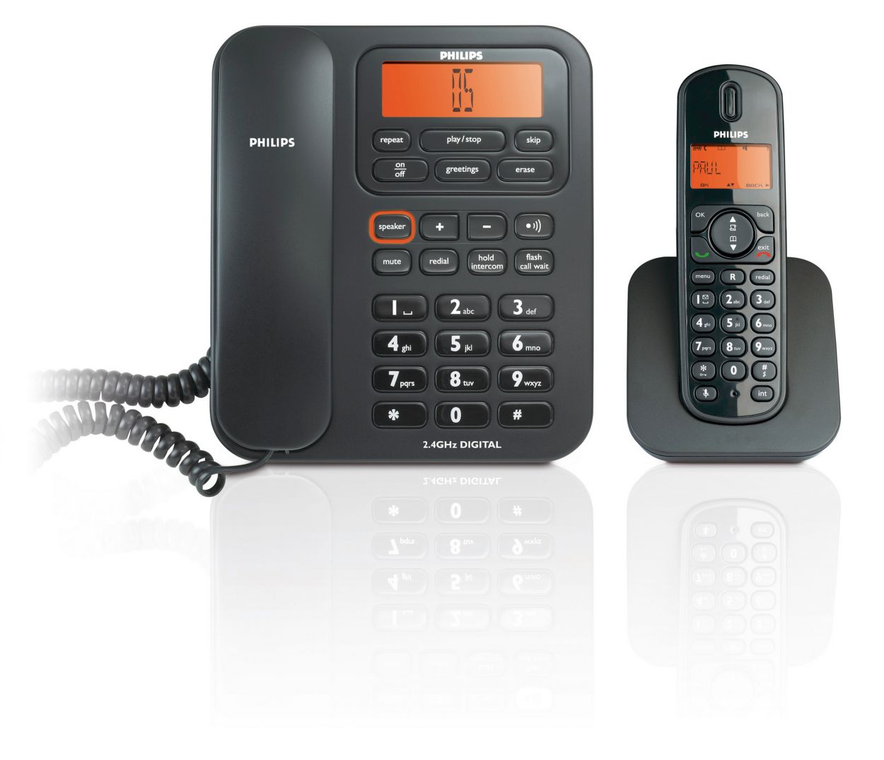 Corded+cordless phone answ. m. DCTG1571B/94 Philips
