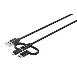 Cable 3 en 1: Lightning, USB-C, Micro USB