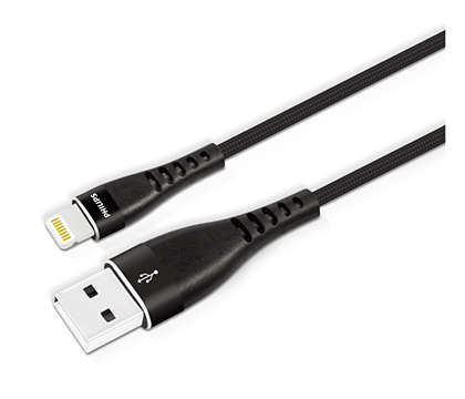 Kabel USB-A braided ke Lightning premium