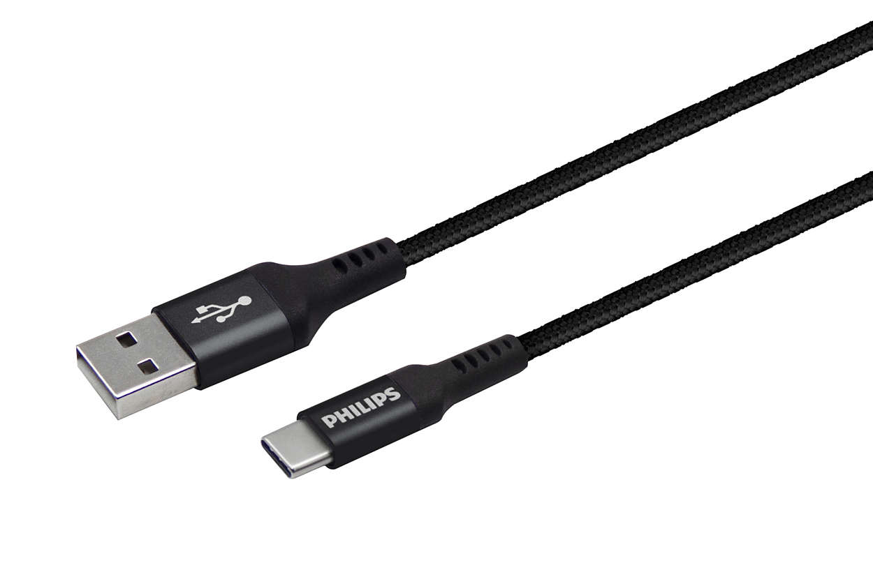 USB-A към USB-C първокласен кабел с оплетка