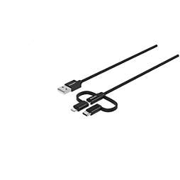 3-in-1-Kabel: Lightning, USB-C, Micro-USB