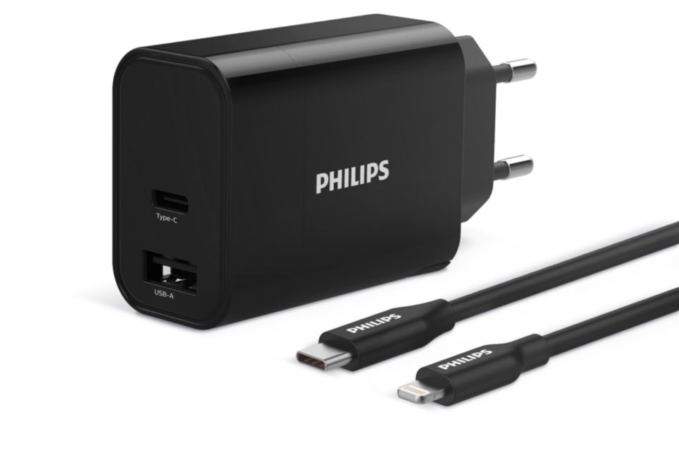 Chargeur secteur, 1 port C et 1 port A