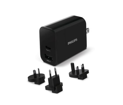 Chargeur secteur de voyage, 1 port C et 1 port A