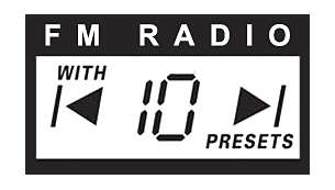 Sintonizador digital FM, 10 estações pré-sintonizadas