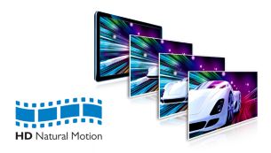 System HD Natural Motion zapewnia płynne wyświetlanie ruchu w filmach Full HD