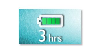 Nikmati pemutaran hingga 3 jam dengan baterai internal*