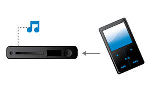 El enlace MP3 reproduce música desde reproductores portátiles