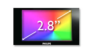 2.8" QVGA LCD color display for superb video enjoyment
