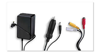 AC adaptor, car adaptor and AV cable included