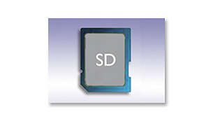 Slot pro paměťové karty SD umožňující přehrávání fotografií nebo hudby ve formátu MP3