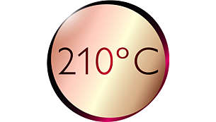 Temperatura profesional de 210 ºC para obtener un peinado de peluquería