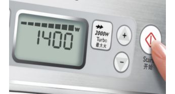 Cuisson de d&eacute;marrage rapide en appuyant sur la touche START