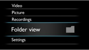 La funzione di visualizzazione cartelle consente di visualizzare e organizzare i file multimediali come sul PC.