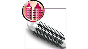 Retractable bristle brush for easy curling