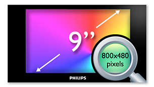 Ecrã LCD de 22,9 cm (9") de alta densidade (800x480 píxeis)