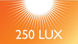 Jusqu'à 250 lux pour un réveil naturel