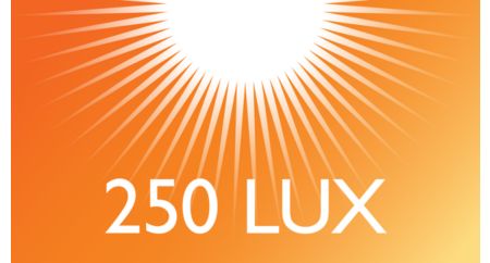 Up to 250 lux for natural awakening