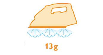 Continuous steam output up to 13 g/min