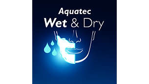 Aquatec seal for comfortable dry shaves and refreshing wet shaves