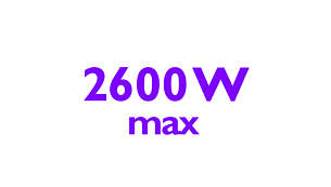 2600 W for quick heat up and powerful performance