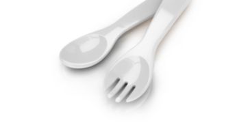 Deep scoop spoon and fork