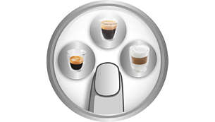 One touch espresso, long coffee and cappuccino