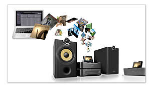 Kabellose Übertragung von Musik und Fotos von Ihrem PC/MAC