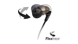 FlexInear is moving tube adjusts in your ear for custom fit