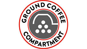 Compartiment voor gemalen koffie voor meer smaakvariatie