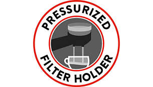 Pressurised filter holder for perfect crema