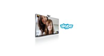 Возможность совершать голосовые и видеозвонки через Skype™ прямо на телевизоре