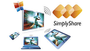 Con SimplyShare, disfruta de fotos, música y películas en el televisor
