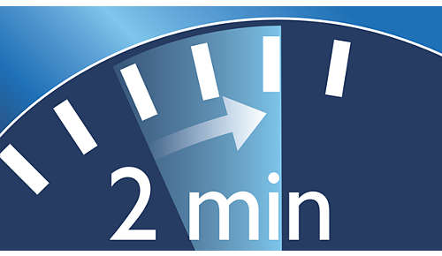 2minutový časovač hlídá doporučenou délku čištění