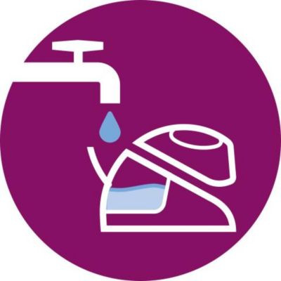 Возможность использования водопроводной воды; долив воды в любой момент глажения