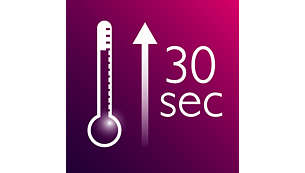 Calentamiento rápido: lista para usar en 30 segundos